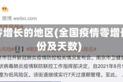 疫情零增长的地区(全国疫情零增长省份及天数)
