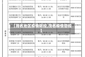 【茂名地区疫情防控,茂名疫情管控】