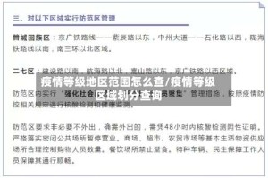 疫情等级地区范围怎么查/疫情等级区域划分查询