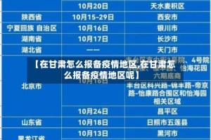 【在甘肃怎么报备疫情地区,在甘肃怎么报备疫情地区呢】