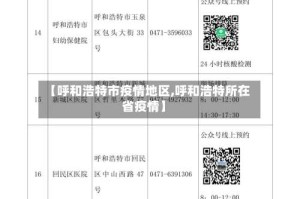 【呼和浩特市疫情地区,呼和浩特所在省疫情】