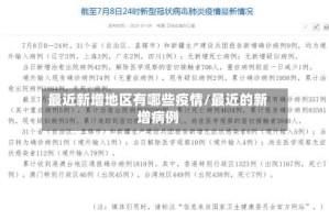 最近新增地区有哪些疫情/最近的新增病例