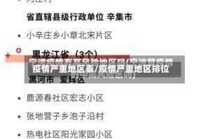 疫情严重地区表/疫情严重地区排位