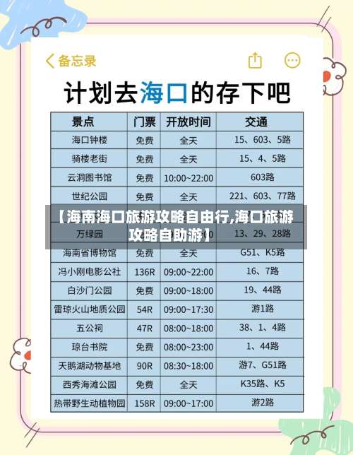 【海南海口旅游攻略自由行,海口旅游攻略自助游】-第1张图片