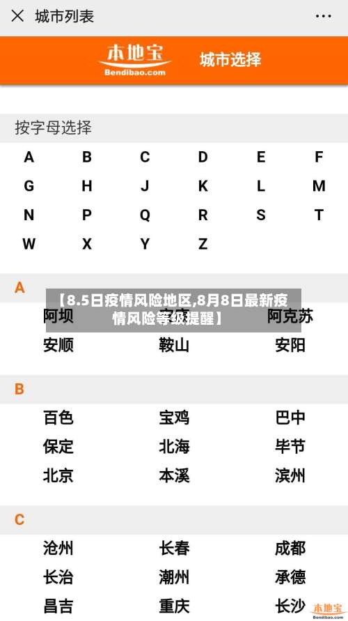 【8.5日疫情风险地区,8月8日最新疫情风险等级提醒】-第1张图片