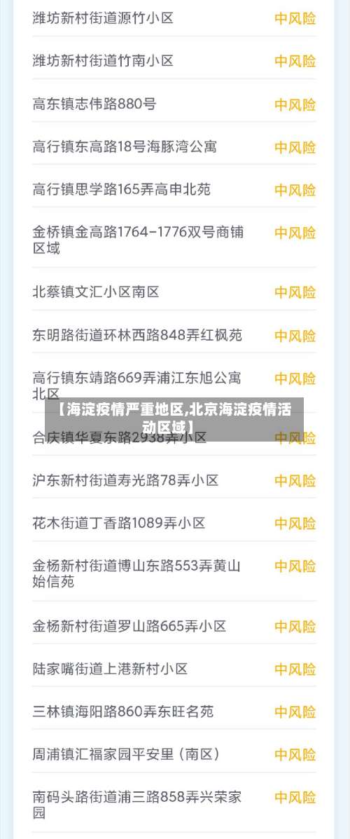【海淀疫情严重地区,北京海淀疫情活动区域】-第1张图片