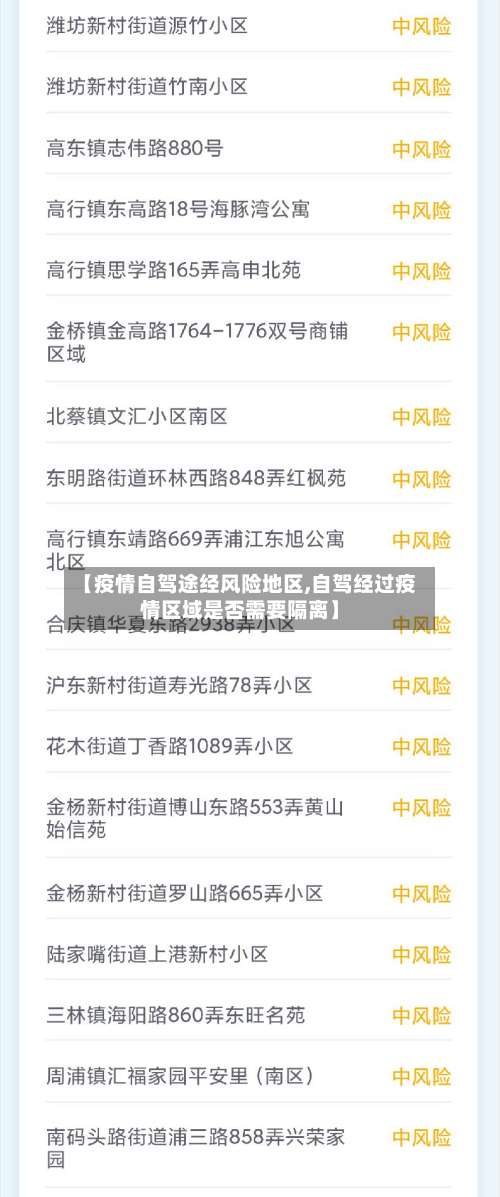 【疫情自驾途经风险地区,自驾经过疫情区域是否需要隔离】-第1张图片