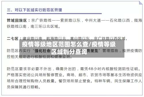 疫情等级地区范围怎么查/疫情等级区域划分查询-第1张图片