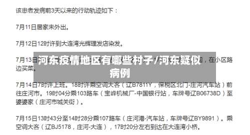 河东疫情地区有哪些村子/河东疑似病例-第2张图片