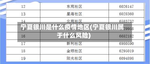 宁夏银川是什么疫情地区(宁夏银川属于什么风险)-第2张图片
