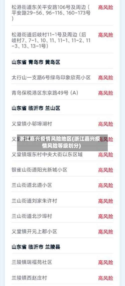 浙江嘉兴疫情风险地区(浙江嘉兴疫情风险等级划分)-第1张图片