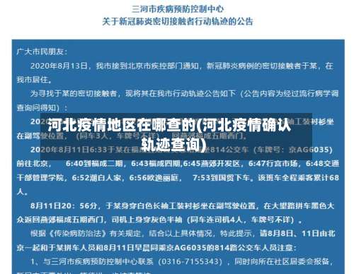 河北疫情地区在哪查的(河北疫情确认轨迹查询)-第1张图片