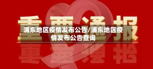 浦东地区疫情发布公告/浦东地区疫情发布公告查询-第3张图片